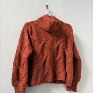 Madewell Cowl Neck Sweater in Rich Rust